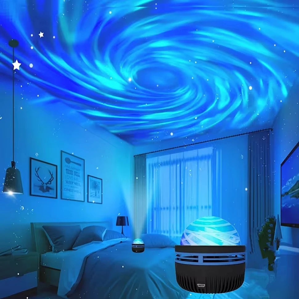 Galaxy Star Projector Night Light – LED Aurora Sky Lamp for Bedroom & Kids Room