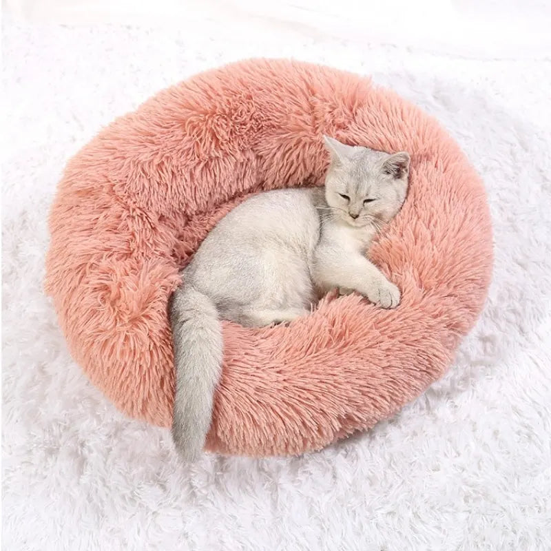 Ultra Soft Plush Round Pet Bed for Dogs & Cats