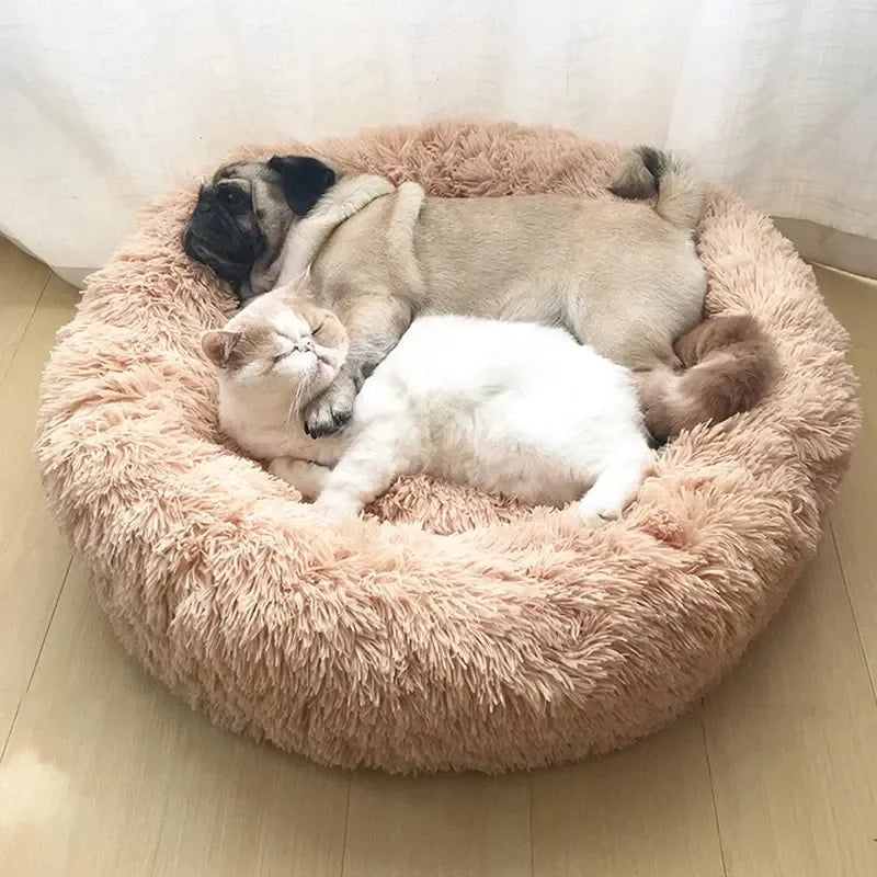 Ultra Soft Plush Round Pet Bed for Dogs & Cats