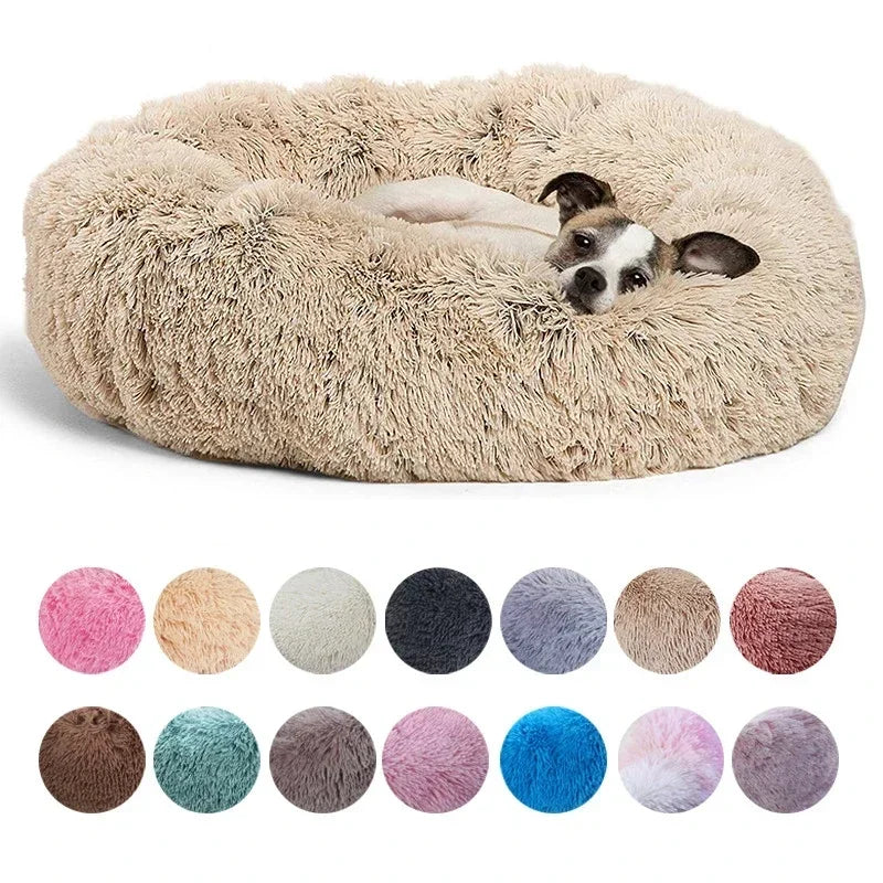 Ultra Soft Plush Round Pet Bed for Dogs & Cats
