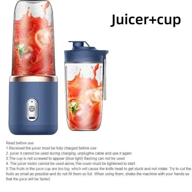 Portable USB Blender – 400ml Rechargeable Smoothie Maker