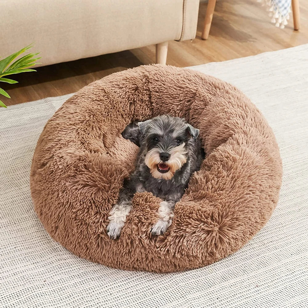Ultra Soft Plush Round Pet Bed for Dogs & Cats