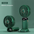 Portable Handheld Mini Fan – USB Rechargeable with Phone Stand & Display Screen