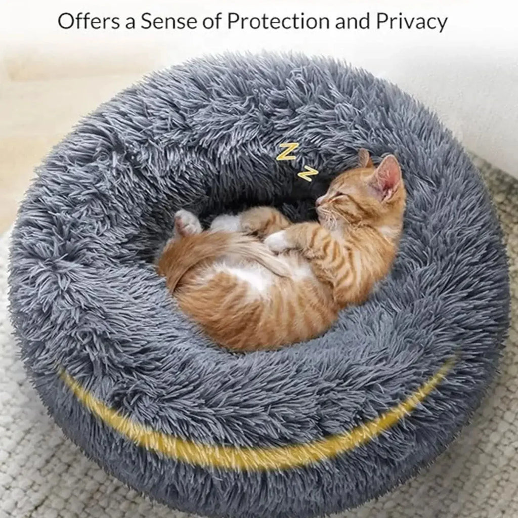 Ultra Soft Plush Round Pet Bed for Dogs & Cats